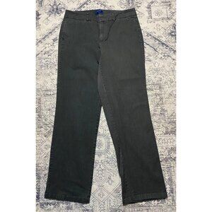 Dockers Womens Ideal Fit Metro Pant Size 12 Gray Mid Rise Stretch Cotton Blend